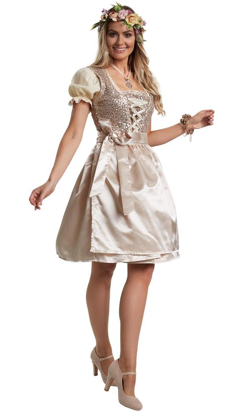 Dressforfun Mini-Dirndl Burgau model 2 L - verkleedkleding kostuum halloween verkleden feestkleding carnavalskleding carnaval feestkledij partykleding - 304682