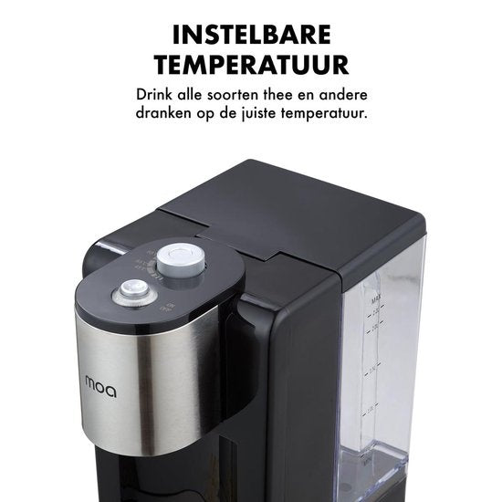 MOA Heetwaterdispenser - 2.5L - kunststof - BPA vrij - 2400W - Zwart/Zilver