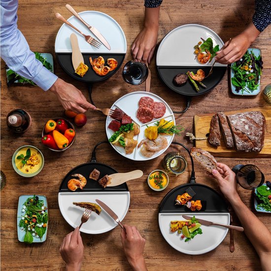 Bourgini Chef's Dinner Party Gourmetstel – 4-5 Personen – Bakplaat – Volledig Vaatwasserbestendig – Inclusief Opbergtas