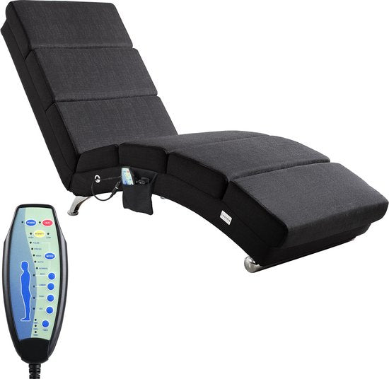 Casaria Relaxfauteuil - Massage en Verwarmingsfunctie Stof - Antraciet