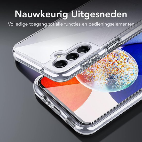 Podec Hoesje Geschikt voor Samsung Galaxy A14 5G Transparant Telefoonhoesje - Anti-Shock Case Cover met 2x Screenprotector