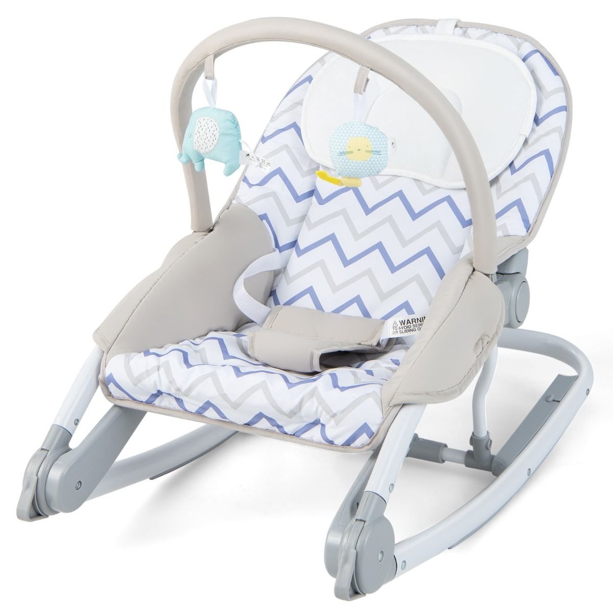 Coast 2-in-1 babywipstoel - verstelbare rugleuning in 3 standen - afneembare stoffen zitting - grijs/roze