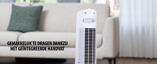 Torenventilator 76 cm – 3 Snelheden – Oscillerend – Timerfunctie – Compact & Stijlvol – Tristar VE-5864 – Wit