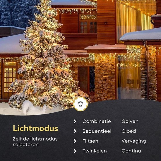 Giftmas IJspegel Kerstverlichting - Kerstverlichting Buiten – 120 LED's – 4m - Koppelbaar tot 12m - Voor Binnen en Buiten