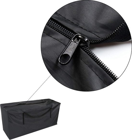 Tuinkussentas - Zwart - 173 x 76 x 51 cm - Opbergtas voor Tuinmeubelkussens - Tuinstoelkussentas - Tuinsetkussen Opbergtas