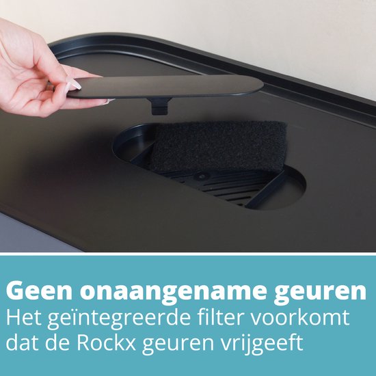 Homra Rockx Pedaalemmer 60 Liter - Duo Prullenbak 2X30L met Geurfilter - RVS Afvalscheidingsprullenbak 2 Vakken - Recycle Afvalbak - Vuilnisbak Keuken afval scheiden - Afvalemmer - Dubbele Prullenbak Grijs