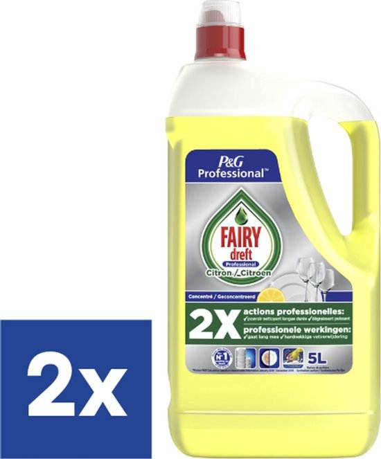Dreft Washing Up Liquid Citroen - 2 x 5 liter - Voordeelverpakking