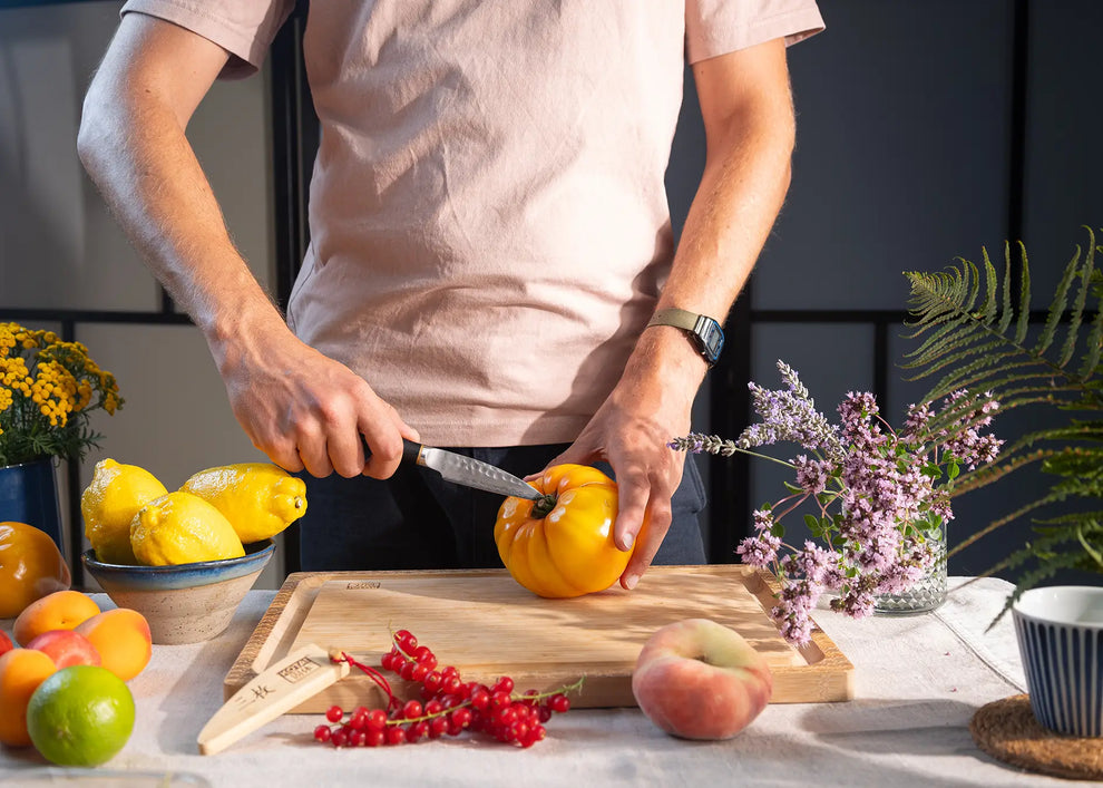 KOTAI Starter Messenset 2-delig – San-Mai AUS-10 Staal – Zwart Pakkahout
