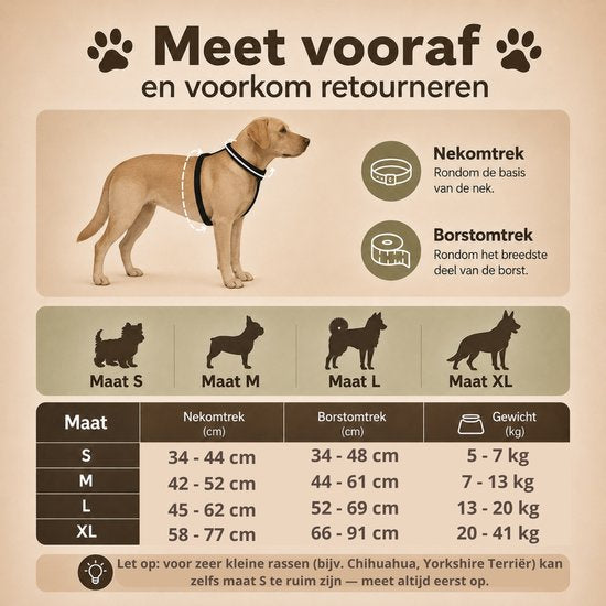 By Cee Cee Hondentuigje Hondenharnas - Anti Trek Tuig - Y Tuig Hond – Reflecterend Honden Tuigje – Zwart – Maat XL