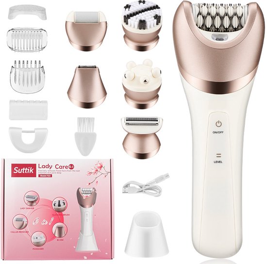 6-in-1 multifunctionele epilator, scheren, peeling, massage