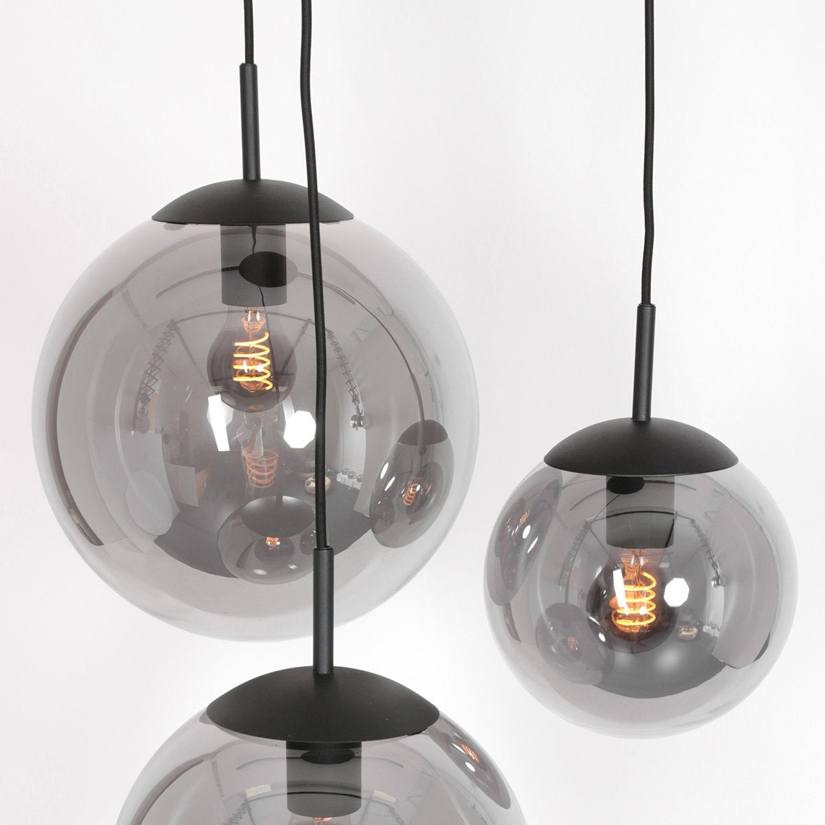 Steinhauer - hanglamp - Bollique LED - zwart - glas metaal - Ø 40cm - E27 - 3123ZW