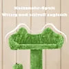 Yaheetech Krabpaal met 3 Ligplatforms en 2 Slaapgrotten - Groen - 49 x 49 x 139 cm