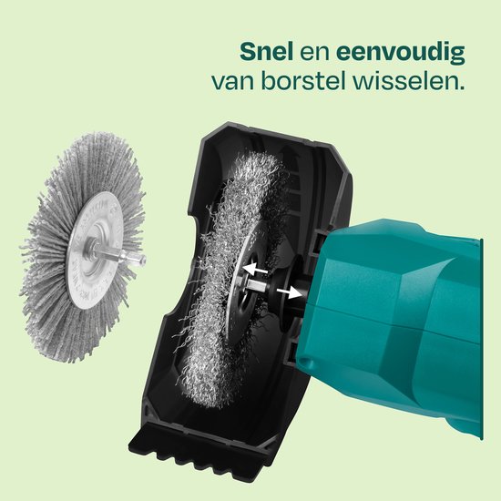 VONROC Accu Onkruidborstel 20V – telescopisch handvat - staal- en nylonborstel - excl. accu en lader
