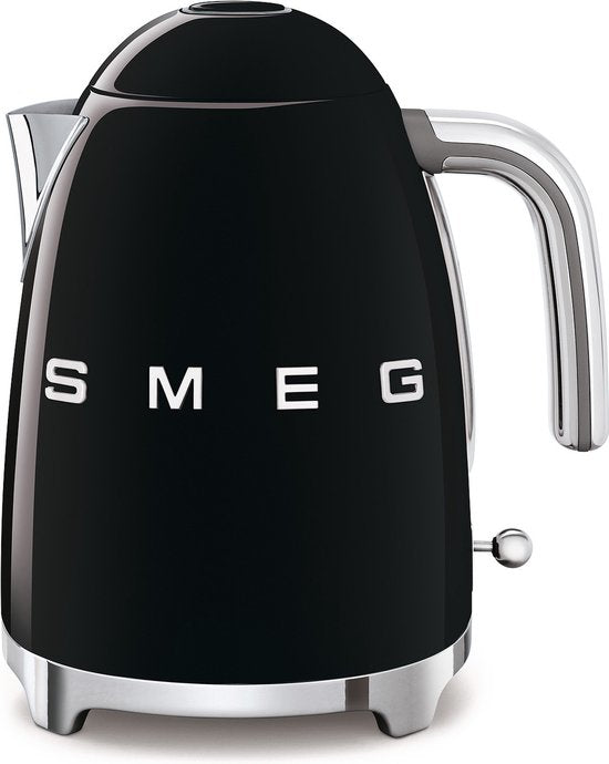 SMEG KLF03BLEU Waterkoker - 1.7L - Kunststof|RVS - BPA vrij - 2400W - 17x22.30x24.60 cm - Zwart