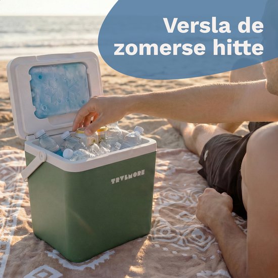TRVLMORE Koelbox 7L - Frigobox - Inclusief Koelelement - Koelbox Klein - Groen