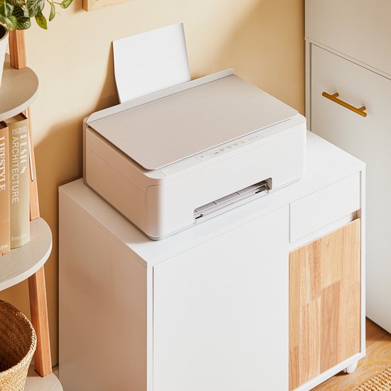 SoBuy ASK04-WN Printertafel - Witte Printerkast van Houtcomposiet