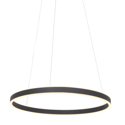 Hanglamp Ringlux 3502ZW Zwart 60cm Design Metaal Steinhauer - Hoogte instelbaar, ideaal voor binnengebruik