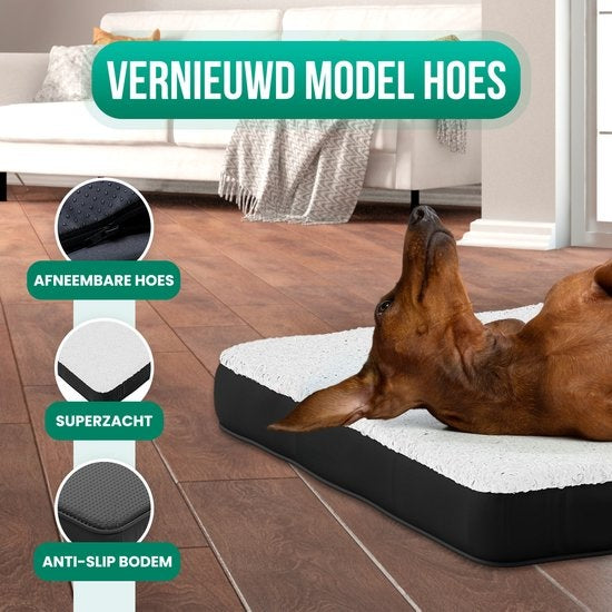 Avalo Orthopedisch Hondenkussen S - 45x65 cm - Wasbaar / Traagschuim / Antislip - Orthopedische Hondenmand