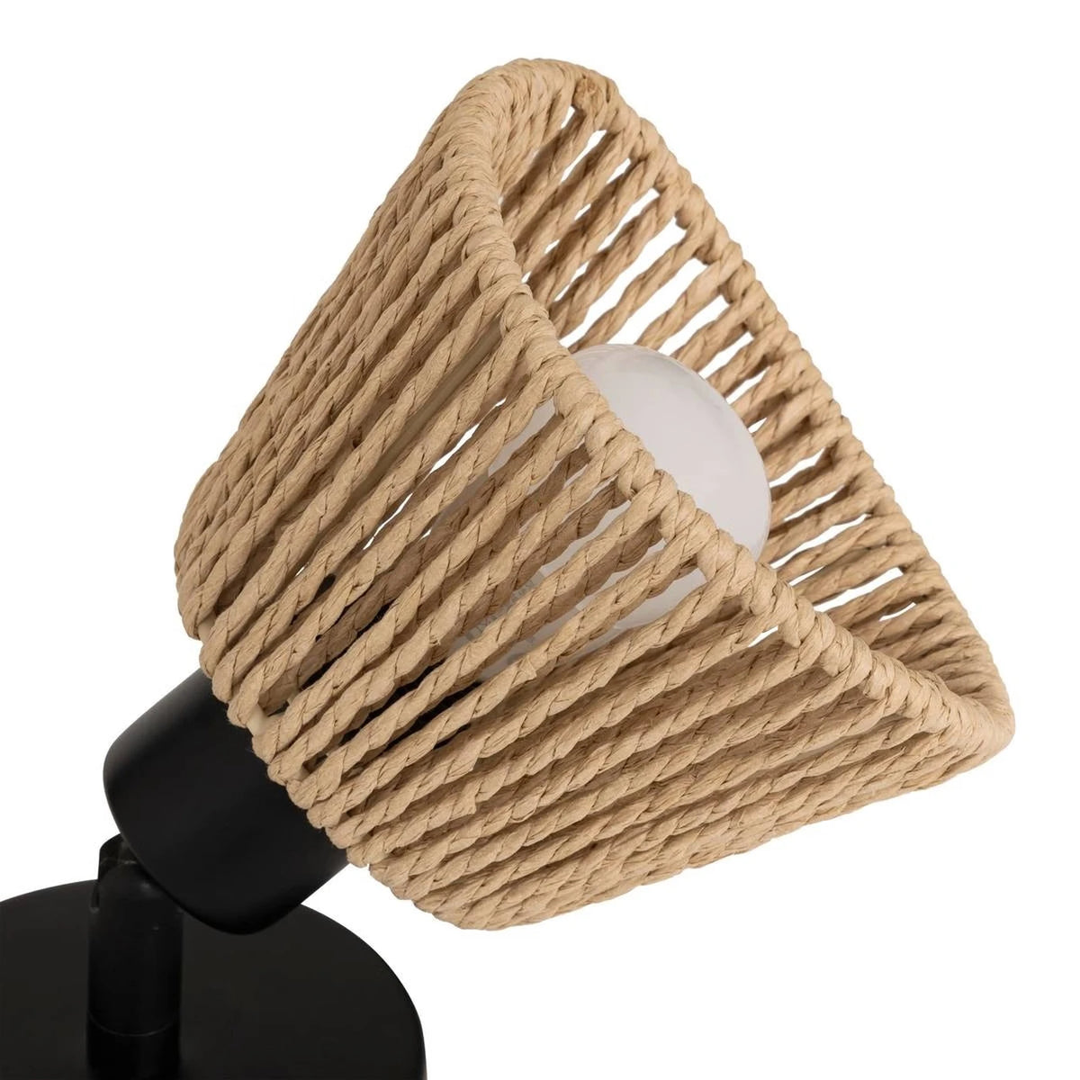 Atmosphera Myha Wandlamp – Verstelbare Spot – Metaal & Touw – E14 – 10 cm