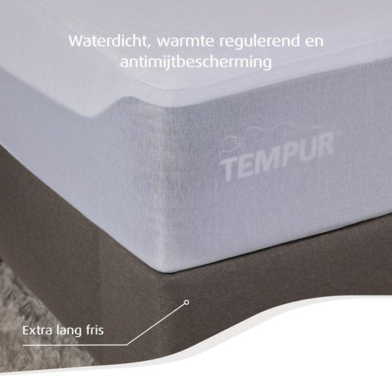 Home by TEMPUR® matrasbeschermer 140 x 210 x 25 cm – waterdicht – verkoelend – anti huisstofmijt – cooling TENCEL – wit