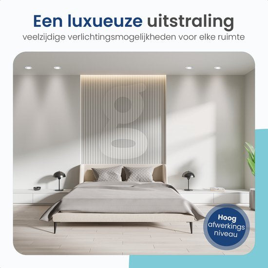 Gologi Slimme Inbouwspots - Slimme LED Downlight Dimbaar - Kantelbaar - Warm Wit Licht - Gu10 LED Lamp - Wit