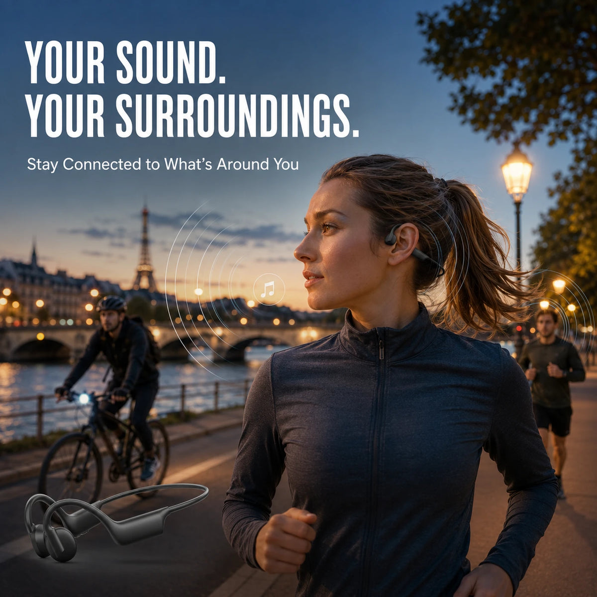 Verbex K08 Bone Conduction Oordopjes - Bluetooth - Open-Ear - Zwart - Sport - Handsfree Bellen