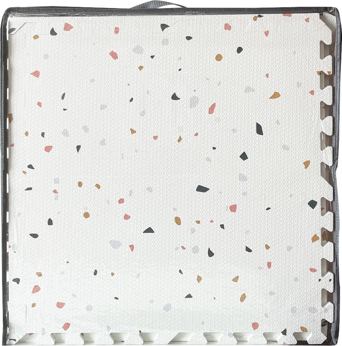 NilaFee Luxe Speelmat voor Baby – Terrazzo Puzzelmat – 180 x 120 x 1,5 cm – Classic Wit