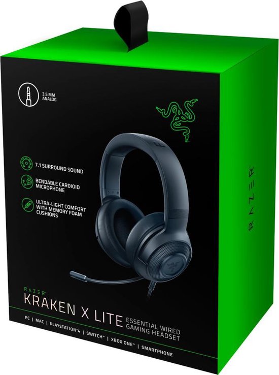 Razer Kraken X Lite - Gaming Headset - Lichtgewicht - PS4/PS5/Xbox/PC/Nintendo Switch/Mobiel - Zwart