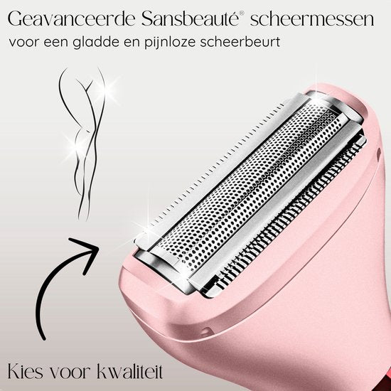 3-in-1 Ladyshave met Display - Gezicht - Oksels - Benen - Bikinilijn - Sansbeauté® - Scheerapparaat Vrouw - Ontharingsapparaat Electrisch Ontharen - Gezichtsontharing Dames - Trimmer Vrouw - Ladyshaves Bikini - USB Oplaadbaar