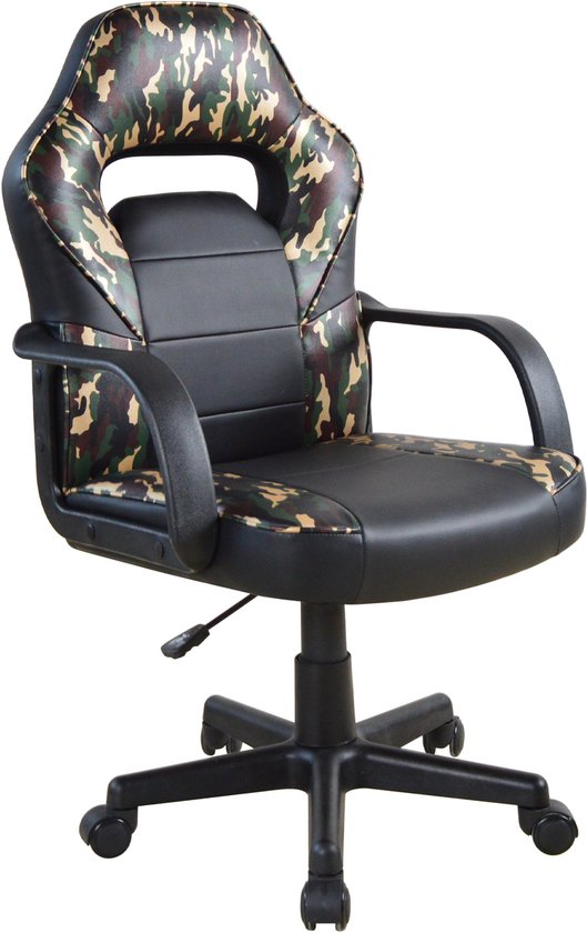 Gamestoel Thomas junior - bureaustoel - hoogte verstelbaar - camouflage