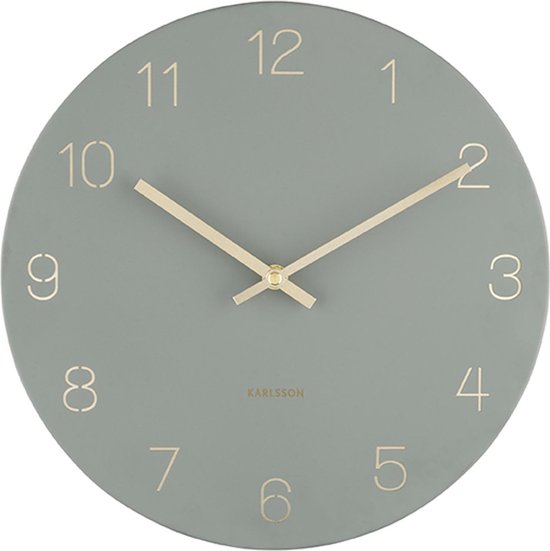 Karlsson Wandklok Charm - Gegraveerde cijfers Jungle Groen - Small - Ø30cm - Wandklok Scandinavisch