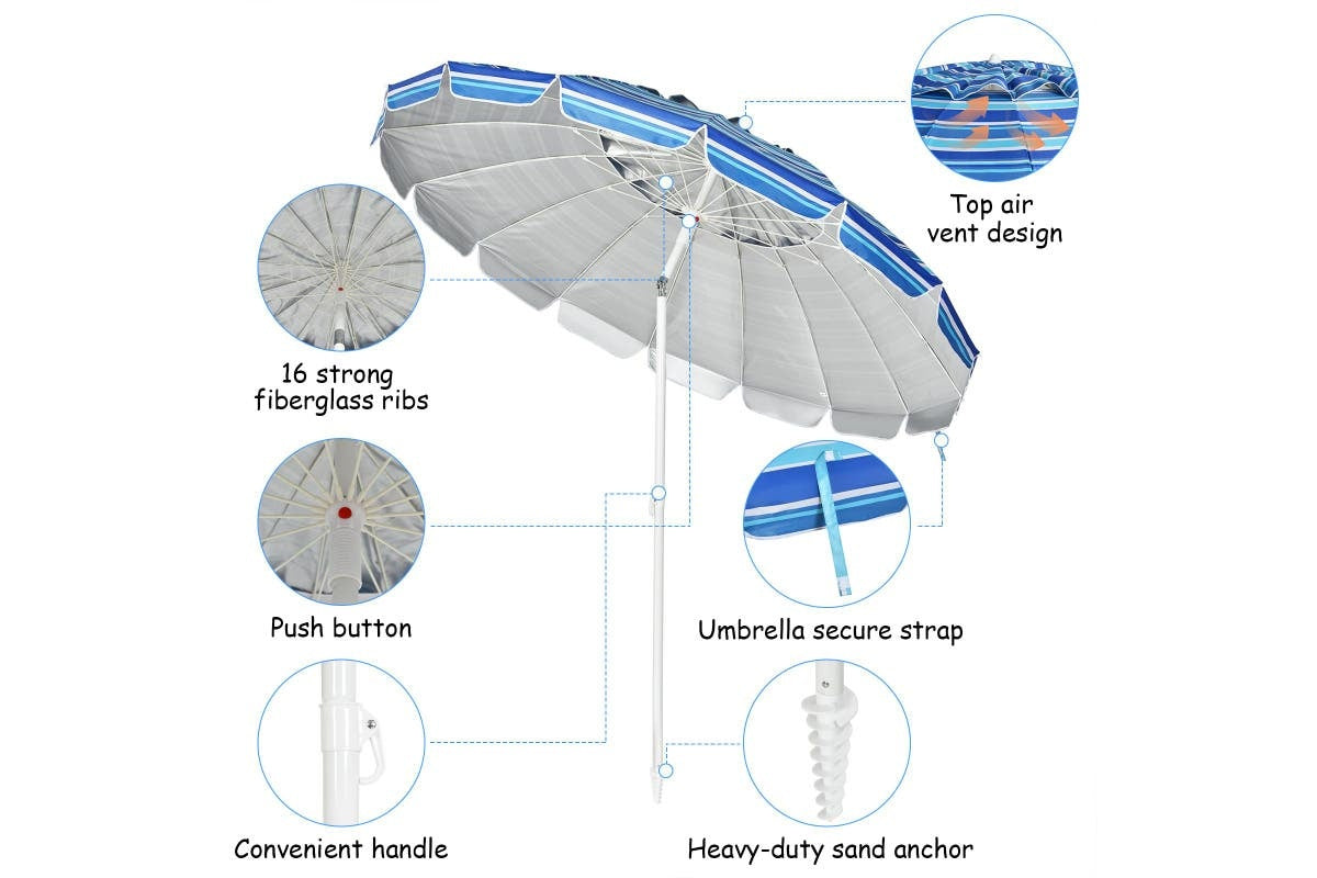 Coast Parasol - 245cm - Blauw
