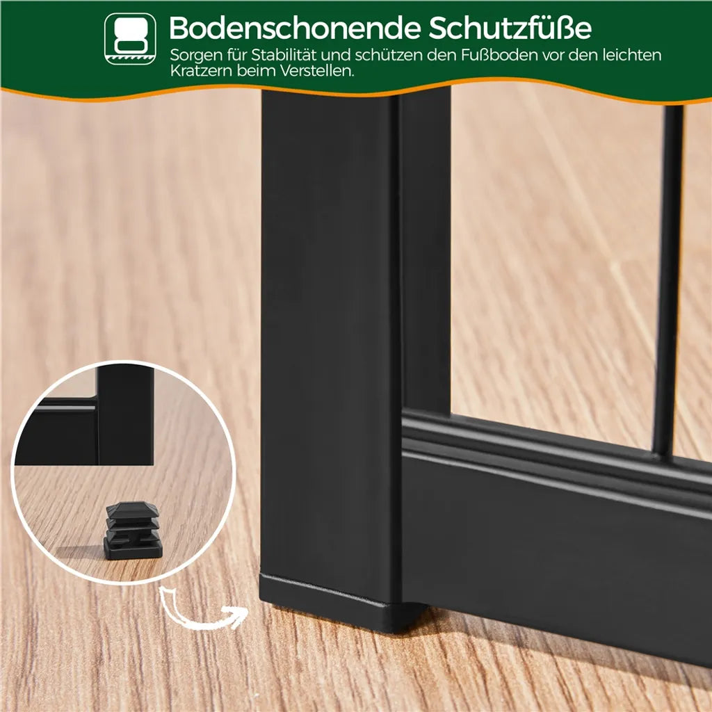 Yaheetech Puppyren 8 Panelen 100 x 68 cm - Zwart - Opvouwbare Hondenren met Deur voor Puppies en Kleine Huisdieren