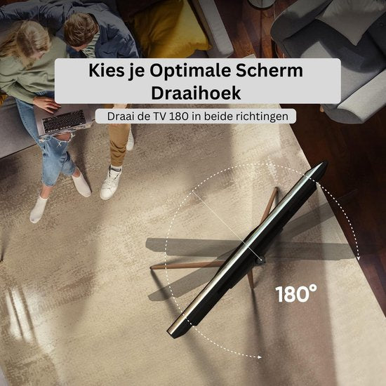 ONKRON - Statief TV-Standaard - Voor Schermen van 32-65 Inch - In Hoogte Verstelbaar - Max VESA 400x400 mm