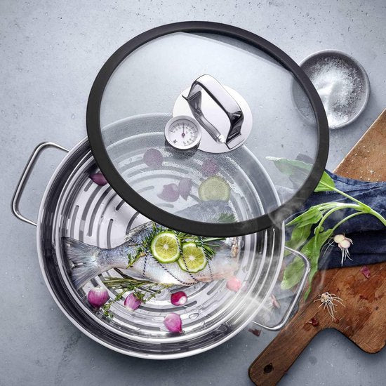 WMF Vitalis - Stoom- en Braadpan - Ø 28 cm - RVS - Met Deksel - Geschikt voor Inductie