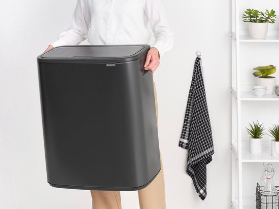 Brabantia Bo Touch Bin Prullenbak - 2 x 30 liter - Afvalscheiding - Confident Grey