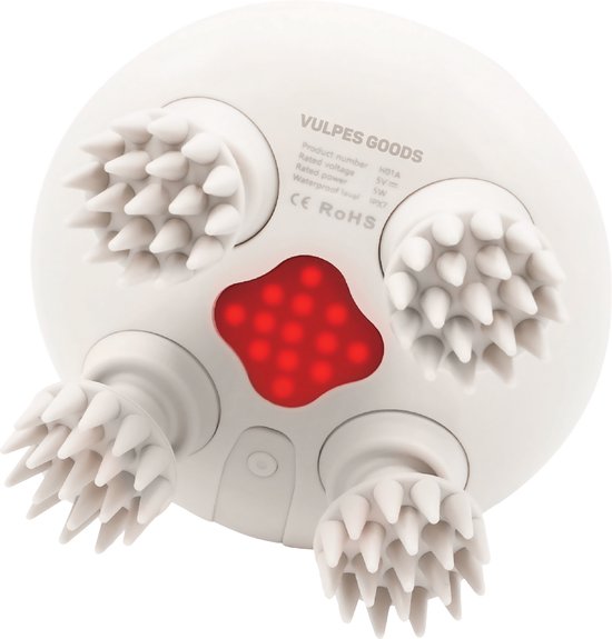 Vulpes Goods® BodyCare - Hoofdmassage Apparaat met Infrarood – Elektrisch Massageapparaat - Scalp Massager - Haarborstel – Stimuleert Haargroei & Bloedsomloop - USB Oplaadbaar