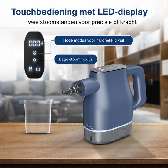 Airsteam S1 Handstoomreiniger - 1350W Krachtige Stoomreiniger met Touchscreen - 9 Accessoires - Vlekkenreiniger voor Bank, Vloer & Ramen - Kinderslot - 400ML Waterreservoir