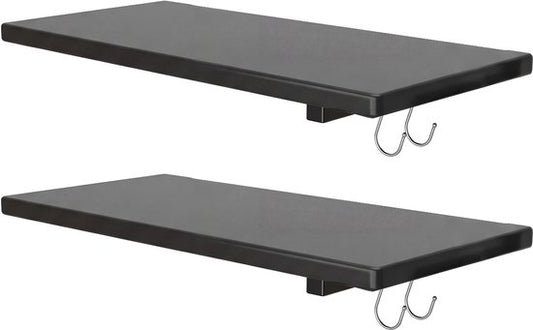 LifeGoods Schappenset voor Tuinkast - 2 Stuks - 25kg Draagkracht - Geschikt voor LifeGoods Tuinkasten - 61,5 x 30 cm - Zwart