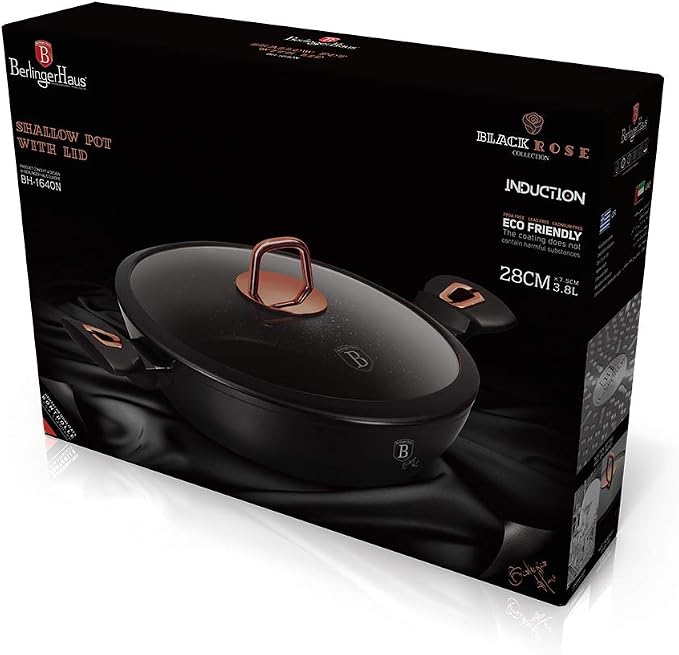 Berlinger Haus Monaco Sauteerpan met Deksel - Zwart/Rose Gold - 28 cm