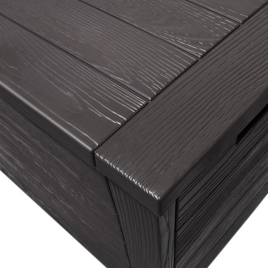 Woody Tuin Opbergbox - 280 liter - 45x120x60 cm - Tuinkussenbox - Antraciet/bruin