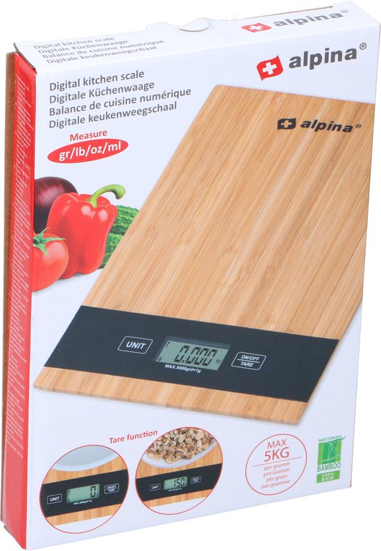 Alpina Digitale keukenweegschaal - tot 5 kilo