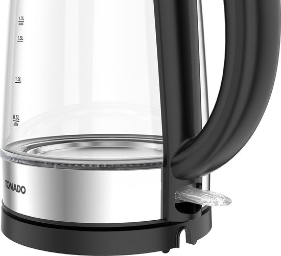 Tomado TWK1706G Waterkoker - 1.7L - RVS - BPA vrij - 2200W - 26x16x21 cm - Glas