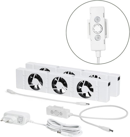 SpeedComfort Radiator Ventilator Duo Set – 2x Sneller Warm - Tot 22% energiebesparing - Simpel te plaatsen - Fluisterstil - Nederlands product - Energiezuinige Radiatorventilatoren - Wit