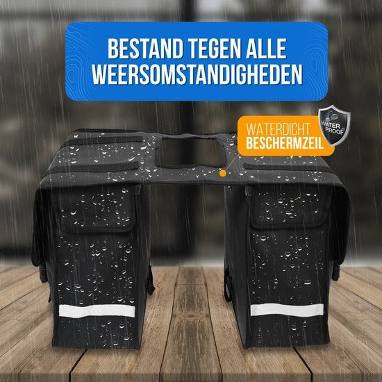Strex Dubbele Fietstassen 40 Liter - Met Reflectoren - Zwart