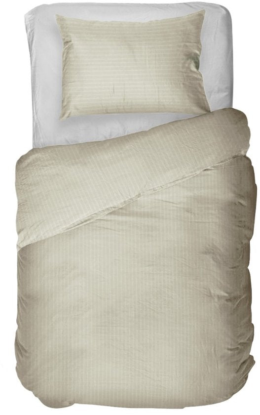 Kayori Elin Dekbedovertrek Katoensatijn - 140x200-220 cm +1 sloop - Eenpersoons - Zand