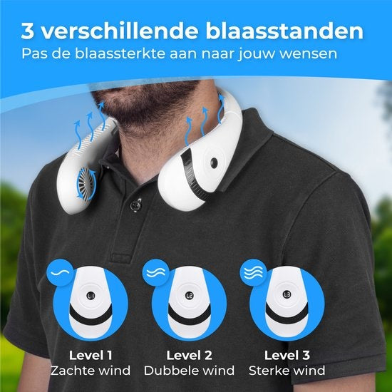 Nuvance - Nek Ventilator - Neck Fan - 3 Standen - Oplaadbare Nekventilator - Gezichtsventilator - Halsventilator