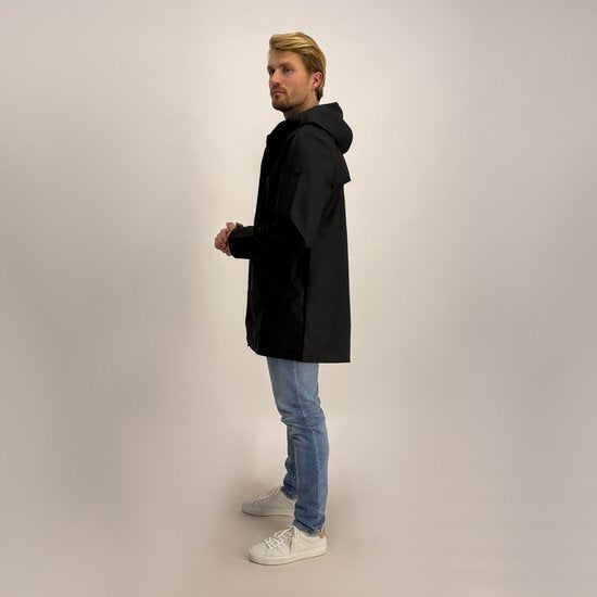 Cars Jeans - Jas Ossy - Heren - Zwart Polyester - Met Capuchon & Ritszakken - Maat M - Casual Winterjas - Tijdloos & Functioneel