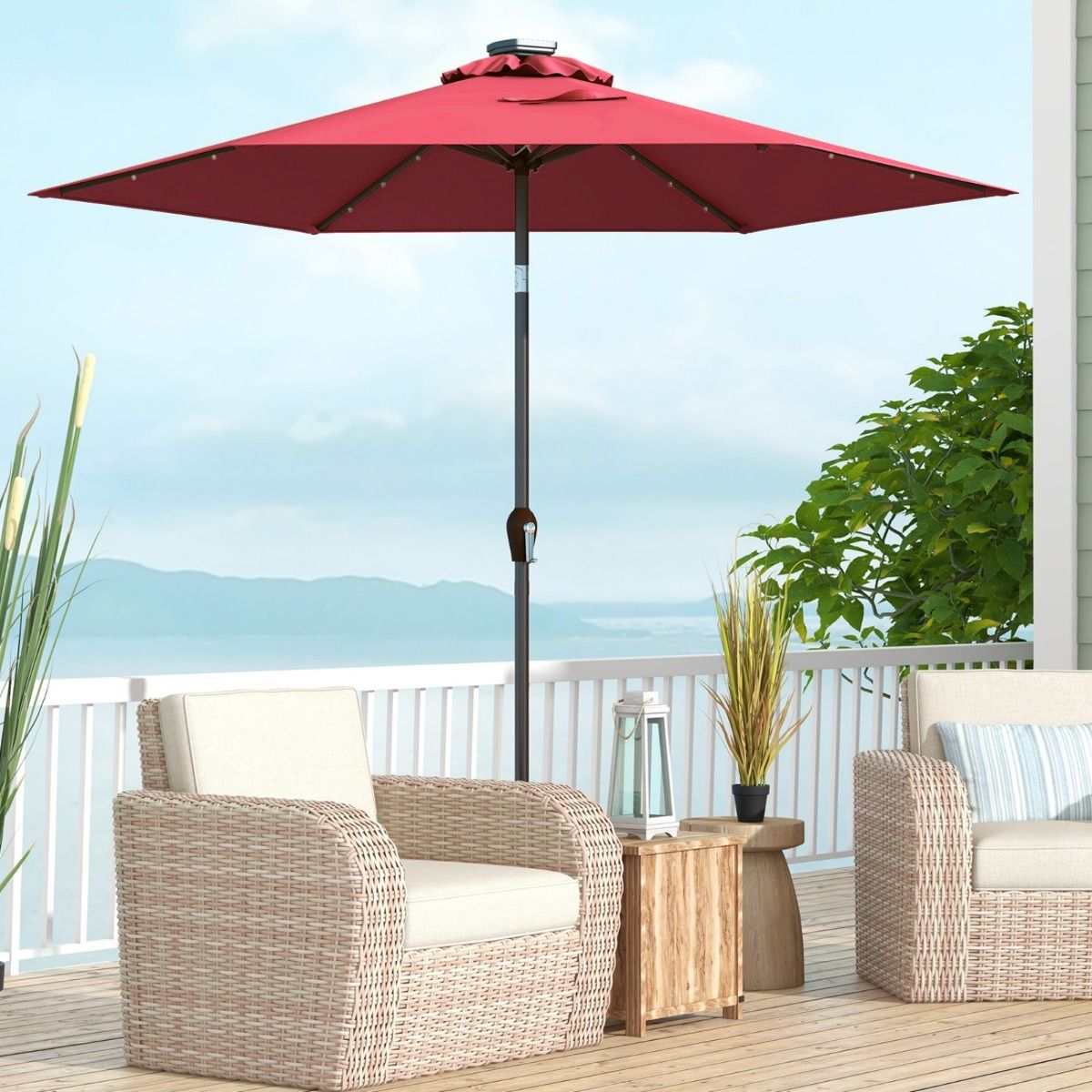 Coast Kantelbare Parasol met LED-verlichting - Zonne-energie - 2,7 m diameter - Beige