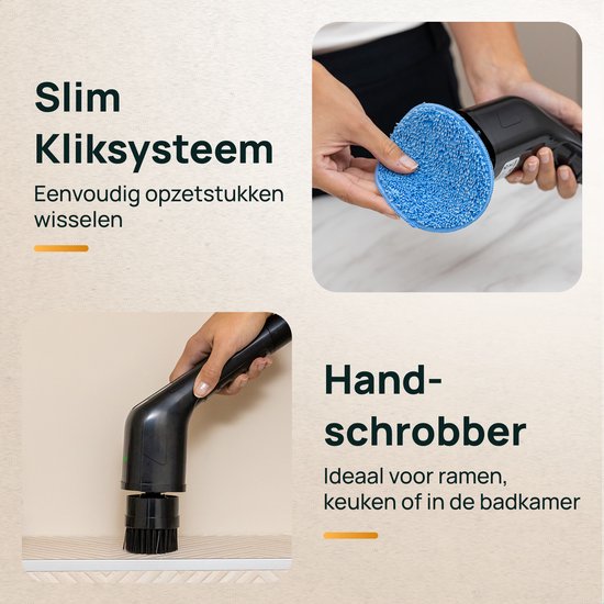 Skrub Elektrische Schoonmaakborstel - Schrobborstel met steel voor Badkamer - 8 opzetstukken